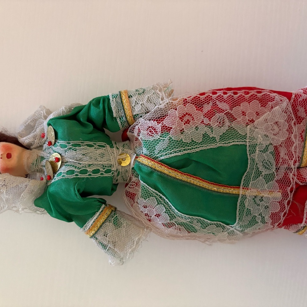 Traditional Doll with Green and Red Outfit